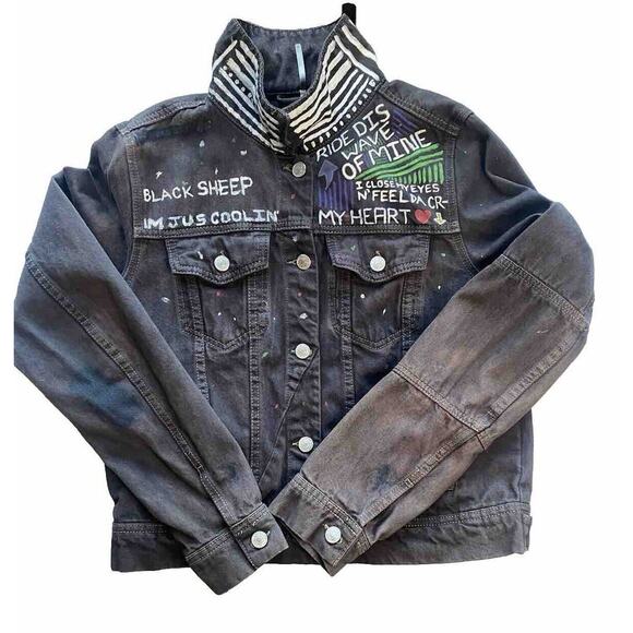 Free People Jackets & Blazers - Free People Jean Jacket Size Medium We The Free Rumor Denim Coat Thrashed Grunge